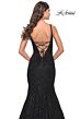 La Femme 31524 Low Open Lace-Up Back Mermaid Dress