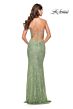 La Femme 31527 Exposed Back Ruched Lace Dress