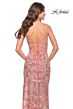 La Femme 31528 Slight Scoop Neckline Lace-Up Back Dress