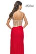 La Femme 31537 Asymmetrical Waistline Rhinestone-Studded Dress