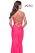 La Femme 31539 Knotted Top Ruched Lace-Up Dress