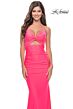 La Femme 31539 Knotted Top Ruched Lace-Up Dress