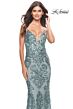 La Femme 31546 Sequin-Embellished Low Open Crisscross Back Dress