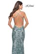 La Femme 31546 Sequin-Embellished Low Open Crisscross Back Dress