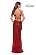 La Femme 31549 Front To Back Lace-Up Spaghetti Straps Dress