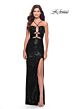 La Femme 31549 Front To Back Lace-Up Spaghetti Straps Dress