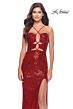 La Femme 31549 Front To Back Lace-Up Spaghetti Straps Dress