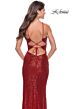 La Femme 31549 Front To Back Lace-Up Spaghetti Straps Dress