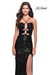La Femme 31549 Front To Back Lace-Up Spaghetti Straps Dress