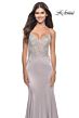 La Femme 31555 Illusion Corset Lace-Up Back Dress