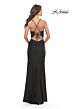 La Femme 31567 Lace-Up Neckline Exposed Back Dress