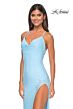 La Femme 31574 Draped Neckline Lace-Up Back Dress