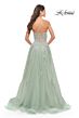 La Femme 31577 Strapless Sweetheart Lace Applique Dress