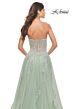 La Femme 31577 Strapless Sweetheart Lace Applique Dress
