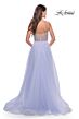 La Femme 31578 Sheer Rhinestone-Embellished Bodice Dress