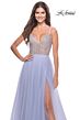 La Femme 31578 Sheer Rhinestone-Embellished Bodice Dress