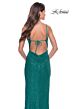 La Femme 31583 Tie Back High Slit Sequin Dress