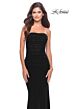 La Femme 31584 Sheer Top Ruched Strapless Dress