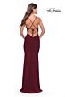 La Femme 31585 Surplice Ruched Bodice V-Neckline Dress