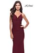 La Femme 31585 Surplice Ruched Bodice V-Neckline Dress