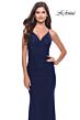 La Femme 31585 Surplice Ruched Bodice V-Neckline Dress