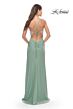La Femme 31590 Surplice V-Neckline Lace-Up Back Dress