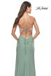 La Femme 31590 Surplice V-Neckline Lace-Up Back Dress