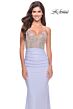 La Femme 31591 Rhinestone-Adorned Corset Lace-Up Back Dress