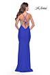 La Femme 31591 Rhinestone-Adorned Corset Lace-Up Back Dress