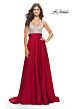 La Femme 31592 Rhinestone-Embellished Surplice Dress