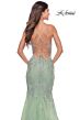 La Femme 31598 Illusion Bodice Floral Appliques Dress