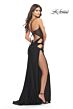 La Femme 31599 Hip Cutouts High Slit Corset Dress