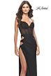 La Femme 31599 Hip Cutouts High Slit Corset Dress