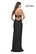 La Femme 31599 Hip Cutouts High Slit Corset Dress
