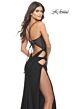 La Femme 31599 Hip Cutouts High Slit Corset Dress