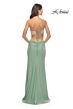 La Femme 31600 Rhinestone Top High Slit One Shoulder Dress