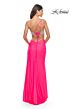 La Femme 31600 Rhinestone Top High Slit One Shoulder Dress