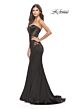 La Femme 31601 Illusion Cutouts Strapless Corset Dress