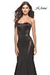 La Femme 31601 Illusion Cutouts Strapless Corset Dress