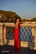 La Femme 31618 Surplice Bodice Lace-Up Back Dress