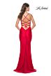 La Femme 31618 Surplice Bodice Lace-Up Back Dress