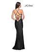 La Femme 31618 Surplice Bodice Lace-Up Back Dress