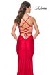 La Femme 31618 Surplice Bodice Lace-Up Back Dress
