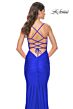 La Femme 31618 Surplice Bodice Lace-Up Back Dress