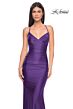 La Femme 31618 Surplice Bodice Lace-Up Back Dress