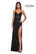 La Femme 31701 Tie Back High Slit Embellished Dress