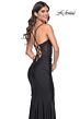 La Femme 31857 Lace Corset Ruched Skirt Dress