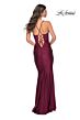 La Femme 31857 Lace Corset Ruched Skirt Dress