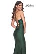 La Femme 31857 Lace Corset Ruched Skirt Dress