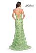 La Femme 31865 Scalloped Neckline Lace-Up Embellished Dress